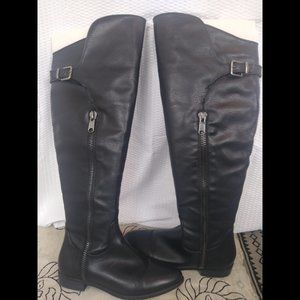 Rialto Over-The-Knee Black Faux Leather Bo…